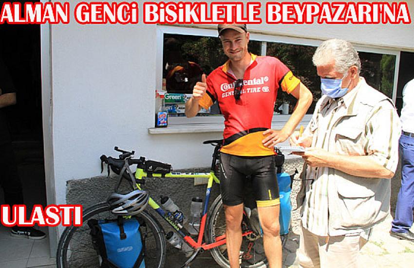 Alman vatandaşı Bisikletle Dünya turunda, Beypazarı’na ulaştı.