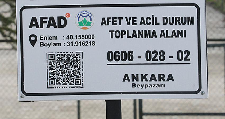 Beypazarı İlçesinde 17 adet Acil Toplanma alanı belirlendi.
