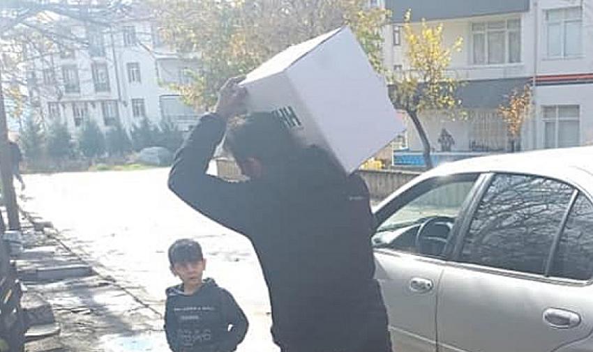 İHH Beypazarı’nda evleri yanan aileleri evlerinde ziyaret etti: