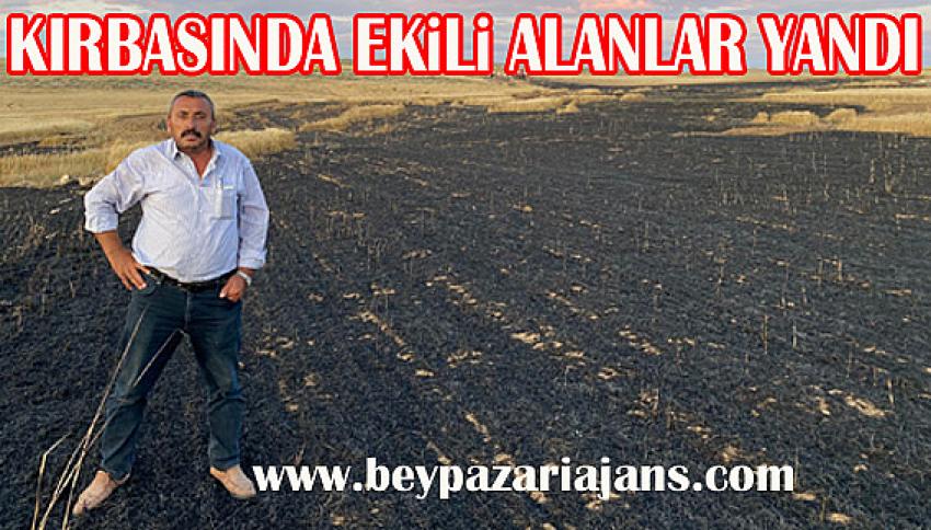Beypazarı’nda Kopan Elektrik hattı yangına sebebiyet verdi.
