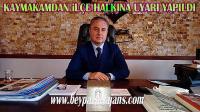  Kaymakamdan Yeni Tip koronavirüs(Kovid-19) vaka uyarısı: