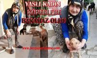Yaşlı Kadın Köpek yavrularını, başka birilerinin almasını istiyor.