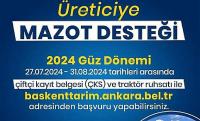 Ankara Büyükşehir belediyesinden Üreticiye Mazot Desteği: