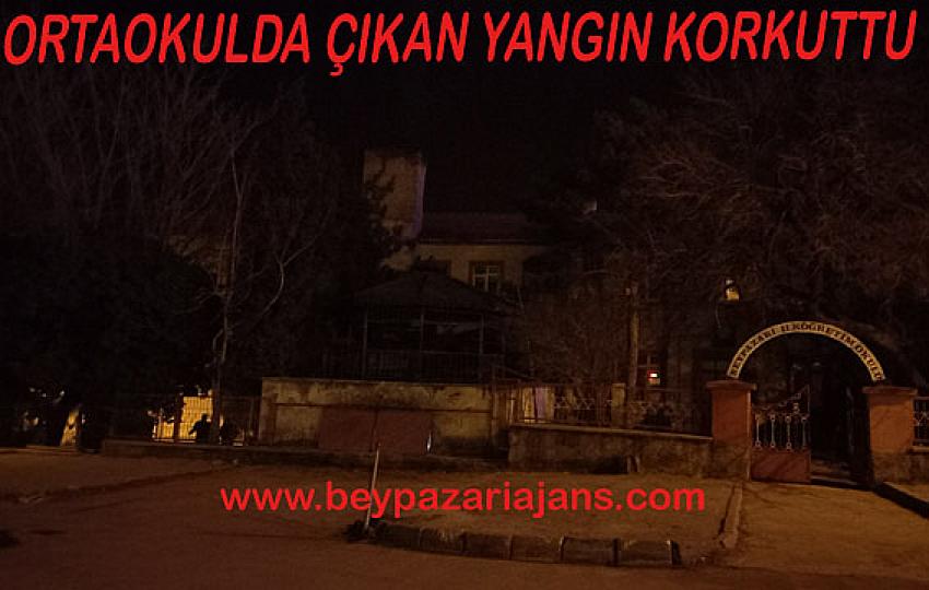 Beypazarı Ortaokulu’nda çıkan yangın korkuttu: